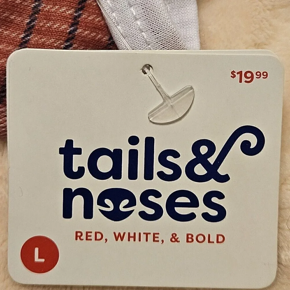 Tails & Noses Patriotic Red Plaid Dog Pet Dress Size L